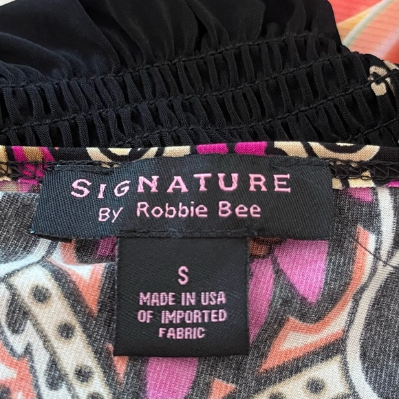 Signature Robbie Bee Woman’s Small Blouson Black And Paisley Print  Dress - Picture 5 of 6